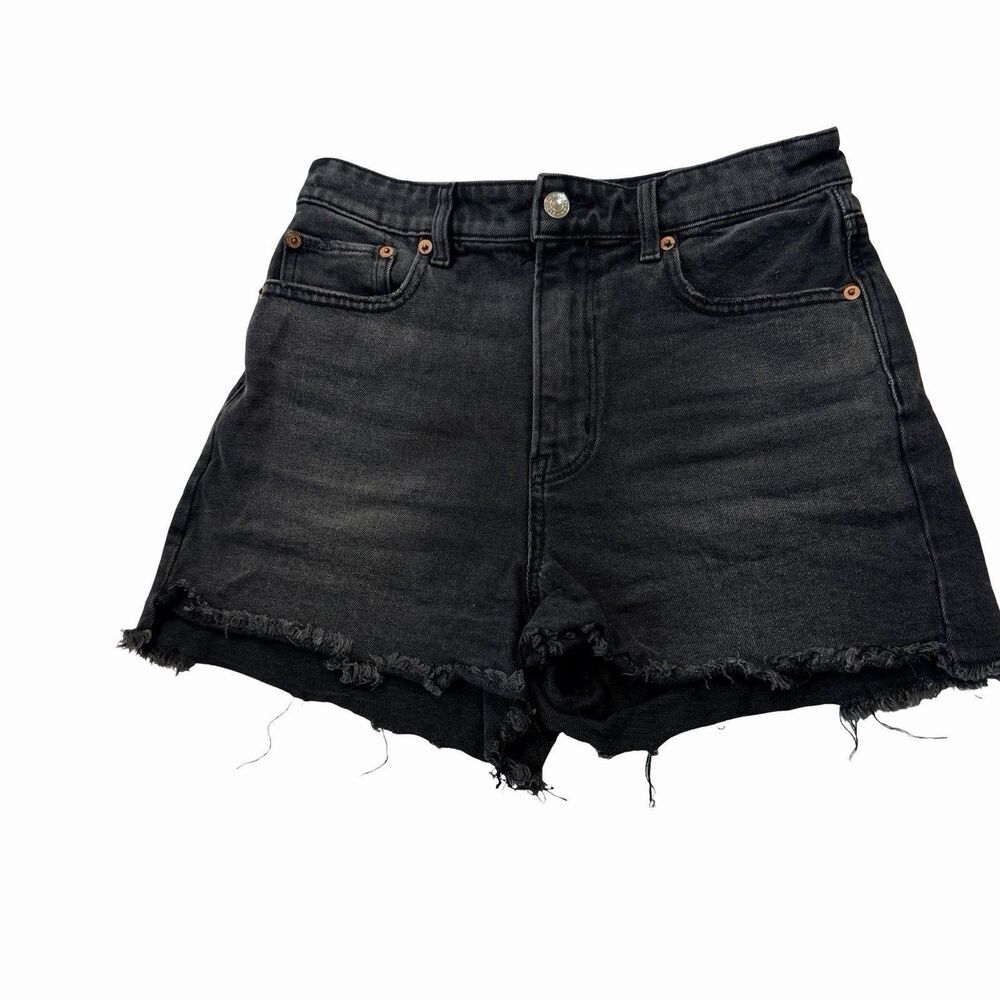 American Eagle Shorts Women's Size 4 Black High-Waisted Denim Stretch Cut Offs